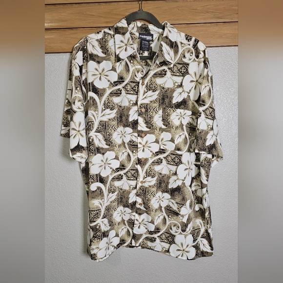 Men's Hawaiian Extreme Gear Short Sleeve Button Up Neutral Color Shirt Size XL - Picture 2 of 13